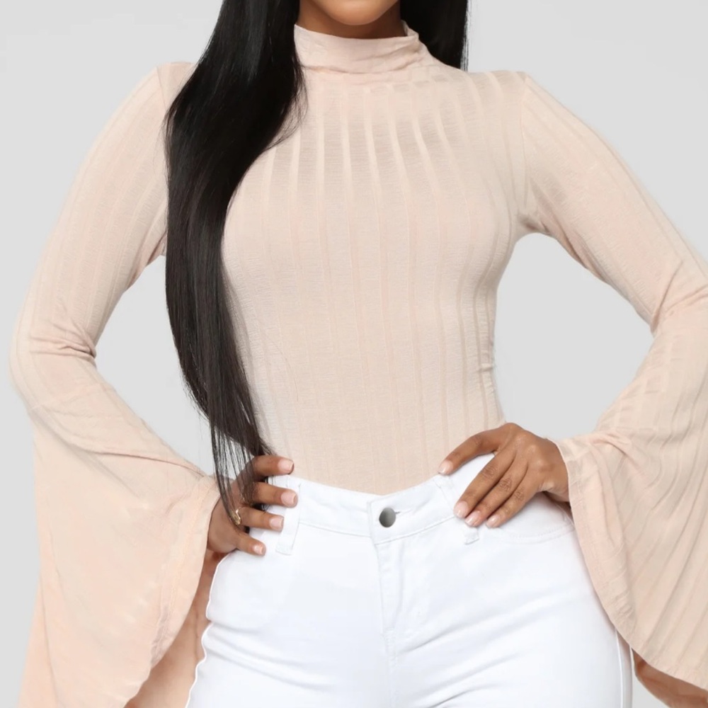 Anastasia Bell Sleeve Bodysuit - Nude